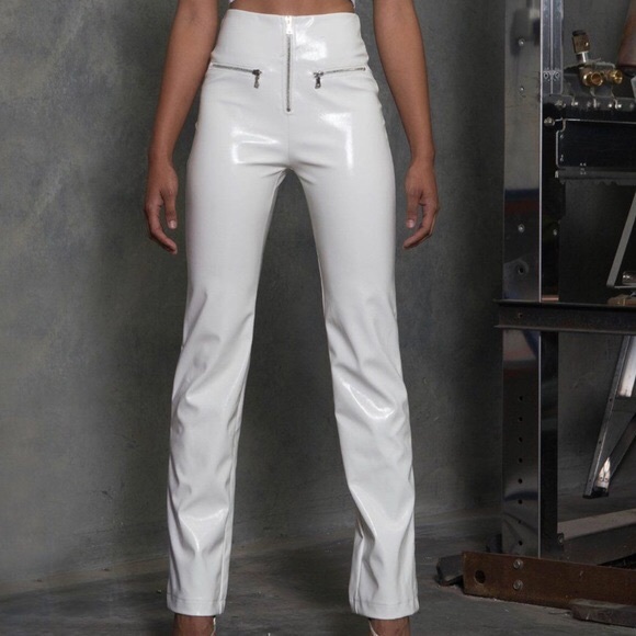 leather pants white